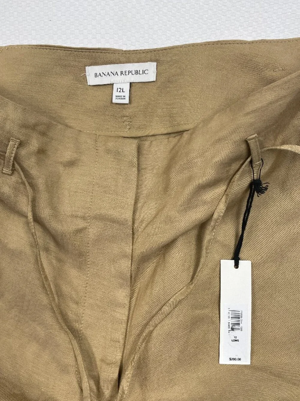 Banana Republic Tan Wide Slit Leg Linen Blend Pants Women’s 12L 12 Long NEW